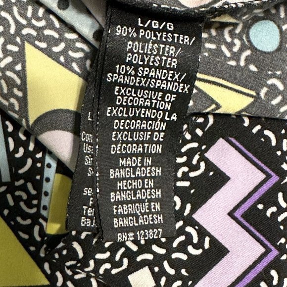 Oh Snap! Retro 90s Theme Geometric Stretch Shirt Drill Clothing Mens Size Large - Picture 4 of 6